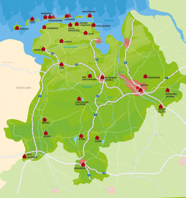 DJH Karte Unterweser Ems