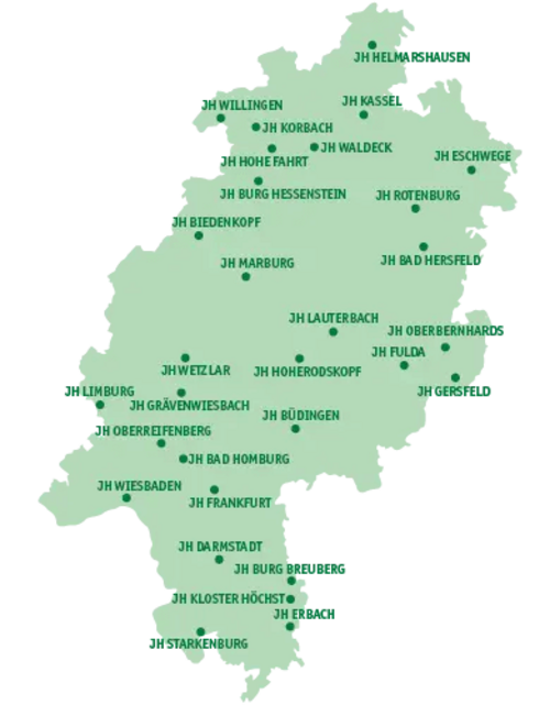 Karte Hessen DJH