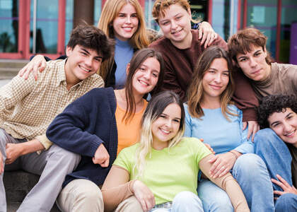 Schüler auf Gruppenreise
